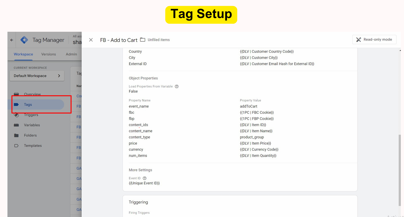Tag Setup
